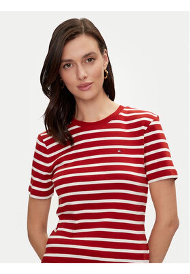 TOMMY HILFIGER - Tommy Hilfiger T-Shirt New Cody WW0WW40587 Czerwony Slim Fit. Kolor: czerwony. Materiał: bawełna
