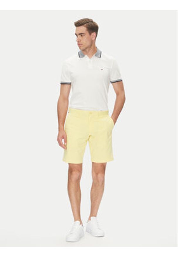 TOMMY HILFIGER - Tommy Hilfiger Polo MW0MW33140 Biały Regular Fit. Typ kołnierza: polo. Kolor: biały. Materiał: bawełna