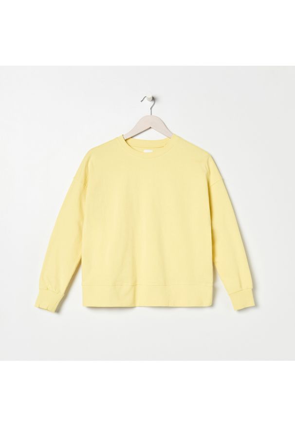Sinsay - Bluza basic - Żółty. Kolor: żółty