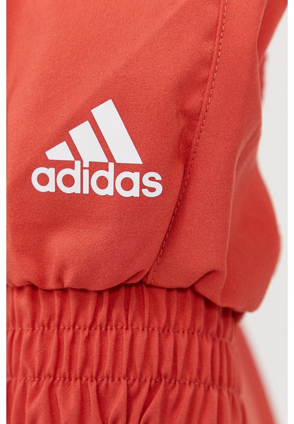 adidas Performance Kurtka damska kolor pomarańczowy przejściowa. Kolor: pomarańczowy. Materiał: materiał. Długość rękawa: raglanowy rękaw