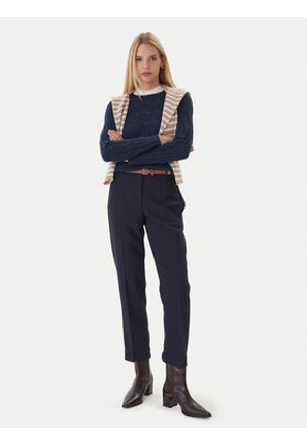 TOMMY HILFIGER - Tommy Hilfiger Spodnie materiałowe WW0WW48355 Granatowy Straight Fit. Kolor: niebieski. Materiał: syntetyk