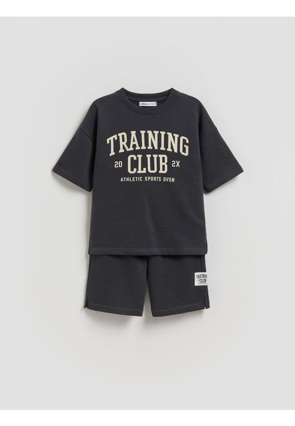Reserved - Bawełniany komplet - ciemnoszary. Kolor: szary. Materiał: bawełna