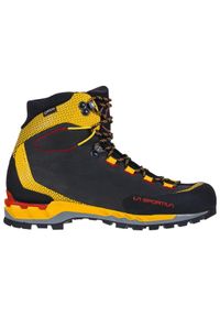 LA SPORTIVA - Buty wysokogórskie męskie La Sportiva Trango Tech Leather GTX. Wysokość cholewki: za kostkę. Kolor: czarny. Materiał: materiał, skóra. Szerokość cholewki: normalna