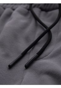 Ombre Clothing - Dopasowane męskie krótkie dresowe spodenki z nadrukami – szare V3 OM-SRSK-0138 - XXL. Kolor: szary. Materiał: dresówka. Długość: krótkie. Wzór: nadruk. Styl: sportowy #5