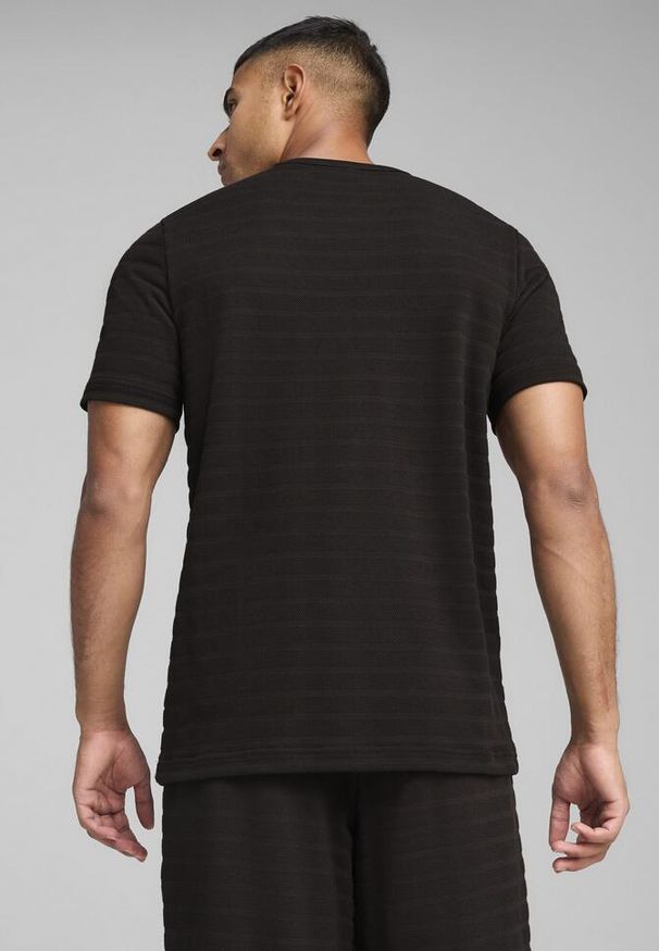 Puma - Koszulka Essentials Elevated Structured PUMA Black. Kolor: czarny. Wzór: haft