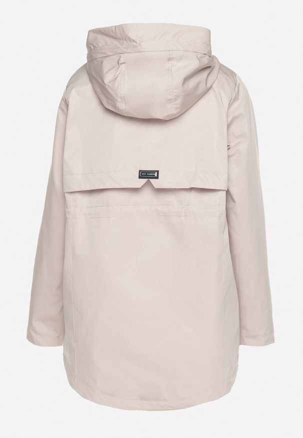 Born2be - Jasnobeżowa Kurtka Parka z Kapturem i Kieszeniami z Możliwością Ściągnięcia w Talii Kailisse. Okazja: na co dzień. Typ kołnierza: kaptur. Kolor: beżowy. Materiał: jeans. Styl: casual, klasyczny