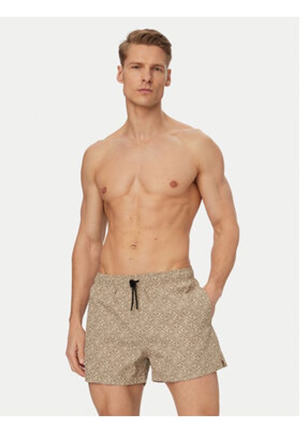 EA7 Emporio Armani Szorty kąpielowe 7M001677 AF21249 M6233 Beżowy Regular Fit. Kolor: beżowy. Materiał: syntetyk