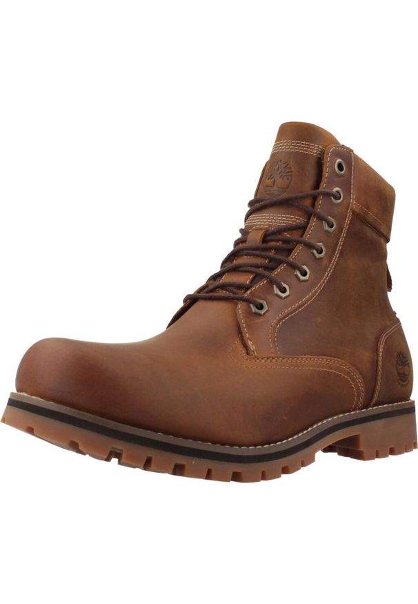 Timberland - Buty TIMBERLAND Rugged WP MID LACE UP Brązowy. Kolor: brązowy. Materiał: skóra, tkanina. Sport: turystyka piesza