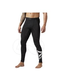 Legginsy sportowe męskie Reebok czarne BK4176 - XL. Kolor: czarny. Materiał: tkanina #1
