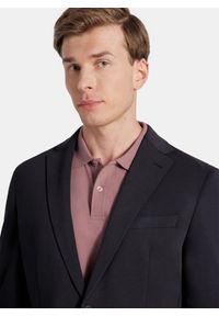 Pako Lorente - PAKO LORENTE - Granatowa dzianinowa marynarka męska. Okazja: na co dzień. Kolor: niebieski. Materiał: dzianina. Sezon: wiosna. Styl: casual #4