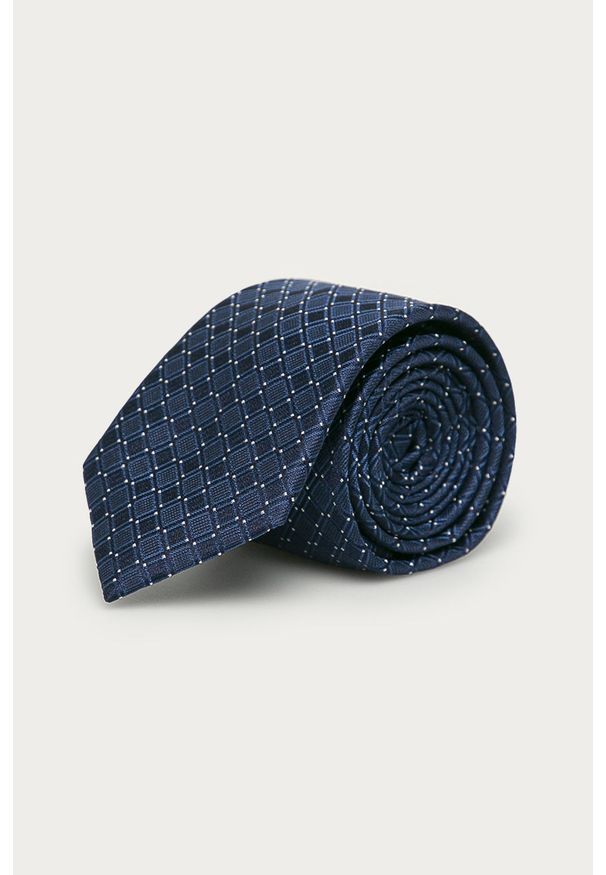 Calvin Klein - Krawat. Kolor: niebieski. Materiał: tkanina, materiał