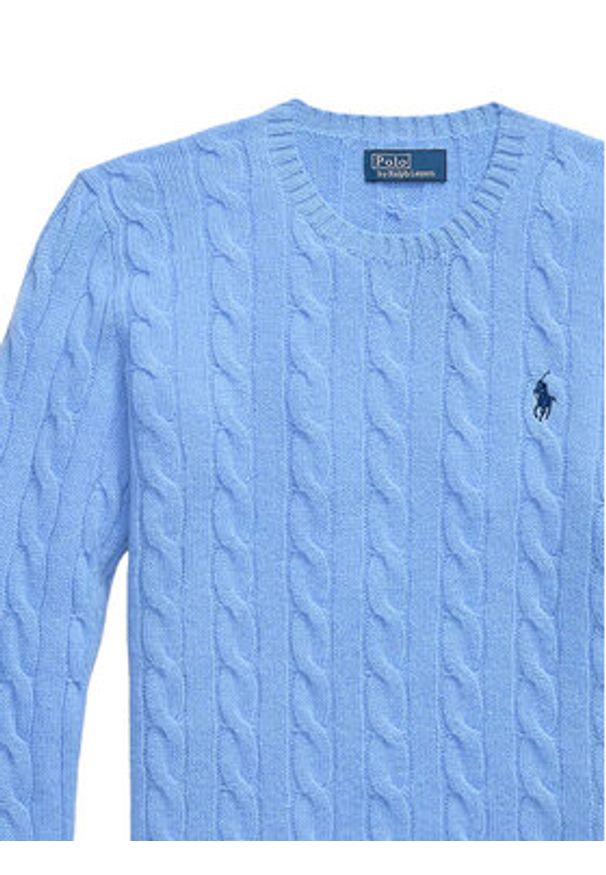 Polo Ralph Lauren Sweter 211971865004 Niebieski Slim Fit. Typ kołnierza: polo. Kolor: niebieski. Materiał: wełna