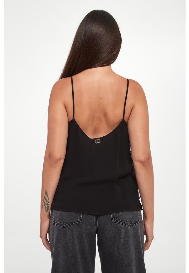 Twinset Milano - Top damski z frędzlami TWINSET