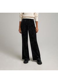 Sinsay - Spodnie wide leg - Czarny. Kolor: czarny #1