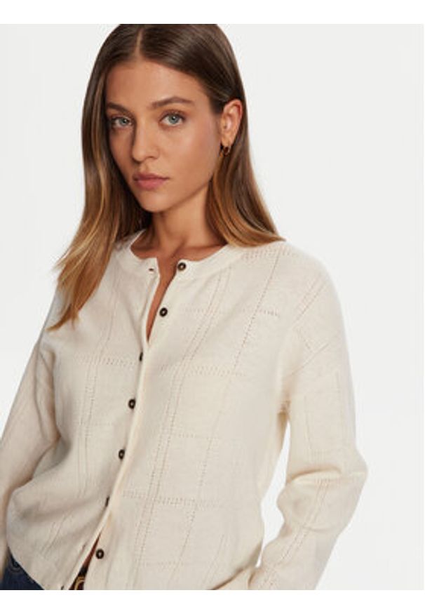 Barbour Kardigan Blakely lyLKN1663WH71 Écru. Materiał: wełna