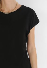 Born2be - Czarny T-shirt Bawełniany z Krótkim Rękawem Erestusia. Okazja: na co dzień. Kolor: czarny. Materiał: bawełna. Długość rękawa: krótki rękaw. Długość: krótkie. Styl: casual, elegancki #3