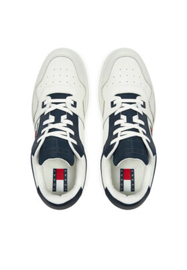 Tommy Jeans Sneakersy Tjm Retro Basket Ess EM0EM01395 Biały. Kolor: biały. Materiał: skóra