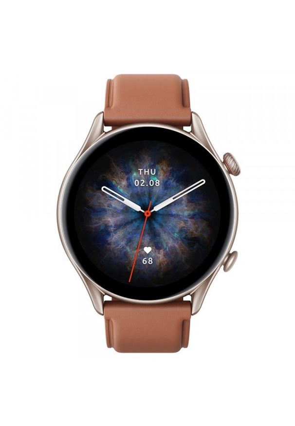 Huami - Amazfit GTR 3 Pro Brown Leather. Rodzaj zegarka: smartwatch. Materiał: koronka. Styl: elegancki, sportowy, klasyczny