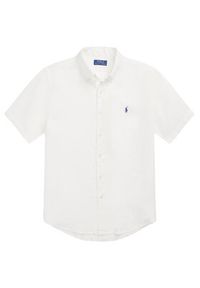 Polo Ralph Lauren Koszula 710968912008 Biały Custom Fit. Typ kołnierza: polo. Kolor: biały. Materiał: len #6