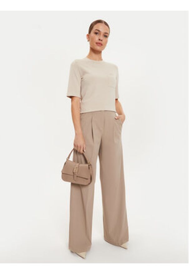 Max Mara Leisure T-Shirt Tahiti 2426366047600 Beżowy Regular Fit. Kolor: beżowy. Materiał: wiskoza, syntetyk