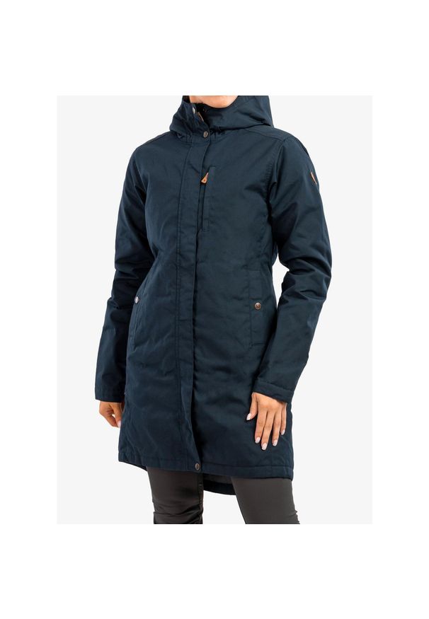 Fjällräven - Płaszcz damski Fjallraven Kiruna Padded Parka. Kolor: niebieski. Materiał: puch. Sport: turystyka piesza