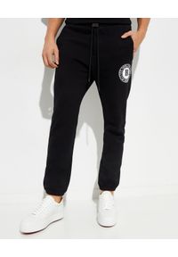 BUSCEMI - Czarne bawełniane spodnie dresowe. Kolor: czarny. Materiał: bawełna, dresówka. Długość: długie. Wzór: nadruk
