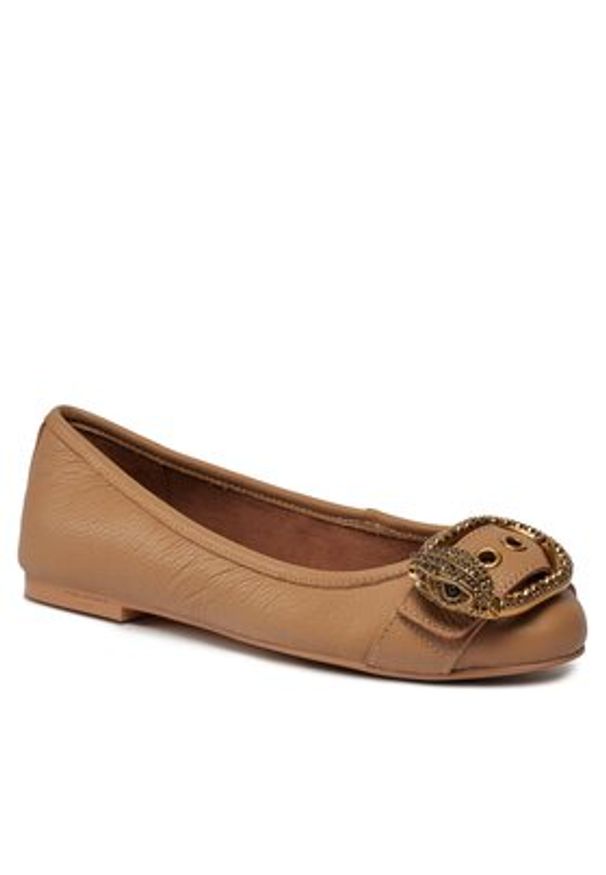 Kurt Geiger Baleriny Mayfair Ballerina 9989748109 Beżowy. Kolor: beżowy. Materiał: skóra