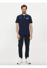 EA7 Emporio Armani Polo 3DPF17 PJ03Z 1554 Granatowy Regular Fit. Typ kołnierza: polo. Kolor: niebieski. Materiał: bawełna