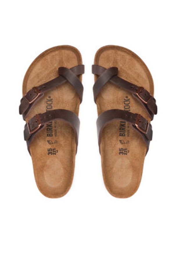 Birkenstock Japonki Mayari 0171321 Brązowy. Kolor: brązowy. Materiał: skóra, nubuk