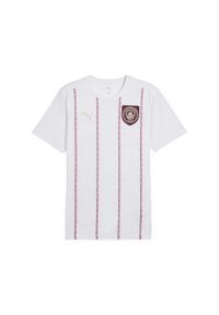 Puma - Męska koszulka przedmeczowa Manchester City PUMA. Kolor: wielokolorowy, biały, czerwony. Wzór: nadruk. Sport: piłka nożna #1