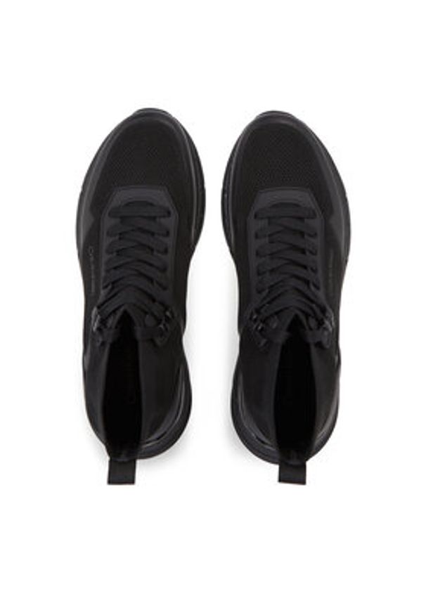 Calvin Klein Sneakersy High Top Lace Up Knit HM0HM01267 Czarny. Kolor: czarny. Materiał: materiał