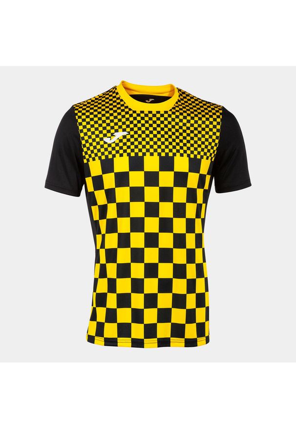 Koszulka Sportowa Joma Flag II Czarna i Żółta 3XS - Lekka i Oddychająca. Kolor: czarny, żółty, wielokolorowy. Materiał: poliester. Sport: piłka nożna