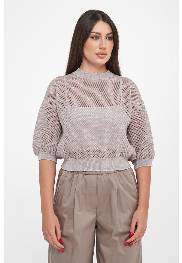 Sweter damski pleciony z cekinami PESERICO