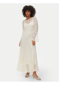 Vero Moda Sukienka letnia Loulou 10346192 Kremowy Loose Fit. Kolor: kremowy. Materiał: syntetyk. Sezon: lato #1
