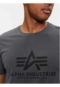 Alpha Industries T-Shirt Basic 100501 Szary Regular Fit. Kolor: czarny. Materiał: bawełna #3