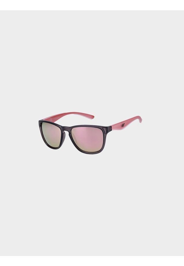 4f - Okulary przeciwsłoneczne z multibarwną powłoką uniseks - pudrowy róż. Kolor: różowy. Wzór: gradientowy