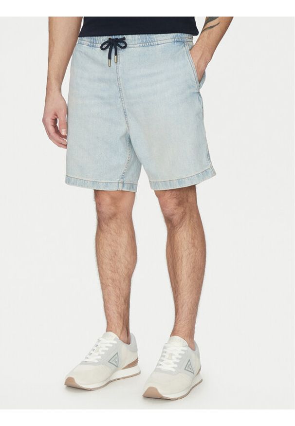Guess Jeans Szorty jeansowe M5GD35 D5M51 Błękitny Regular Fit. Kolor: niebieski. Materiał: bawełna