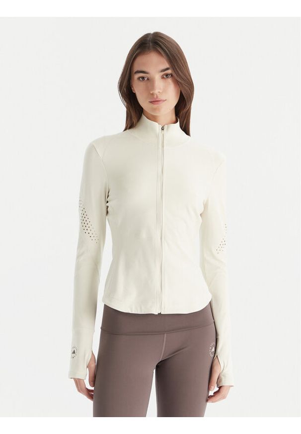 Adidas by Stella McCartney - adidas by Stella McCartney Koszulka techniczna Training Midlayer JM1397 Beżowy Slim Fit. Kolor: beżowy. Materiał: syntetyk