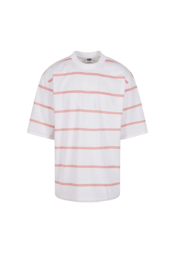 Urban Classics - Męska Koszulka Stripe Oversized T-shirt. Kolor: wielokolorowy, biały, różowy