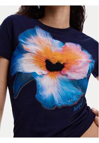 Desigual T-Shirt Estocolmo 26SWTK03 Granatowy Regular Fit. Kolor: niebieski. Materiał: bawełna #4