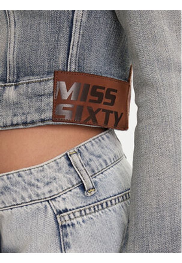 Miss Sixty Kurtka jeansowa 6S1WJ50100 Niebieski Slim Fit. Kolor: niebieski. Materiał: bawełna