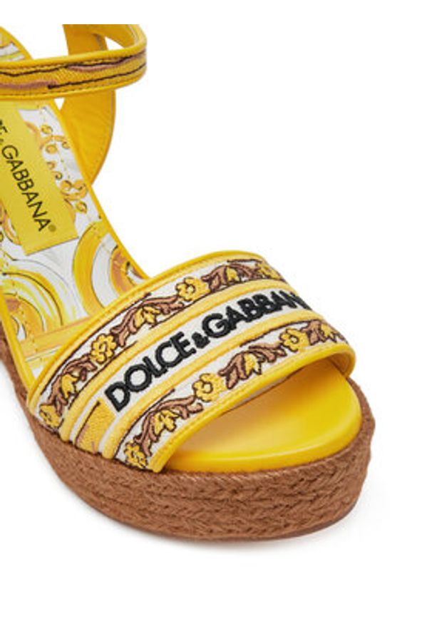 DOLCE & GABBANA - Dolce&Gabbana Espadryle CZ0318 AV804 Żółty. Kolor: żółty. Materiał: materiał