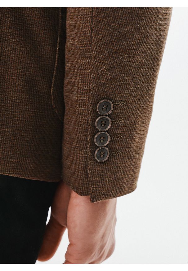 Pako Lorente - PAKO LORENTE – Brązowa marynarka męska. Kolor: zielony, brązowy. Materiał: elastan, wiskoza, poliester. Sezon: jesień