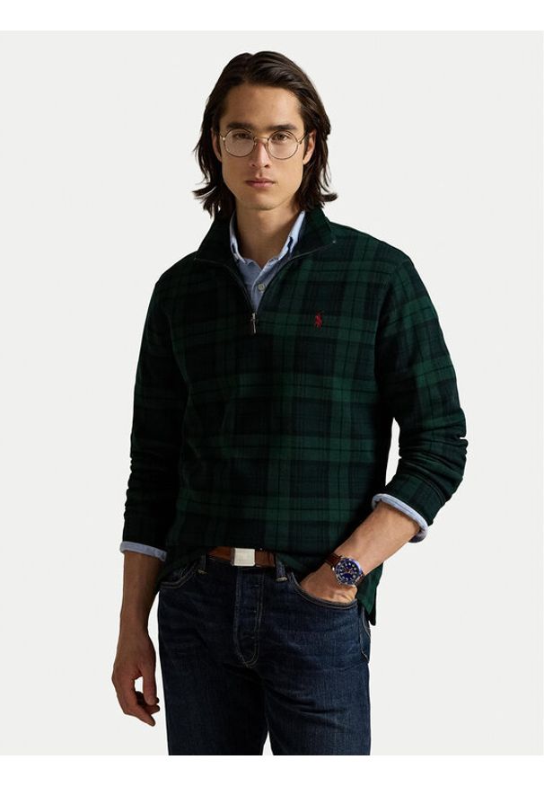 Polo Ralph Lauren Sweter 710981459001 Zielony Regular Fit. Typ kołnierza: polo. Kolor: zielony. Materiał: bawełna