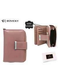 ROVICKY - Portfel damski Rovicky RPX-31-ML różowy. Kolor: różowy. Materiał: skóra ekologiczna