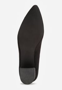 Renee - Czarne Czółenka Vices na Słupku Ozdobionym Brokatem ze Skórzaną Wkładką Izahelia. Okazja: na spotkanie biznesowe, do pracy, na imprezę. Kolor: czarny. Materiał: skóra. Wzór: aplikacja. Obcas: na słupku. Styl: biznesowy, elegancki, klasyczny #5