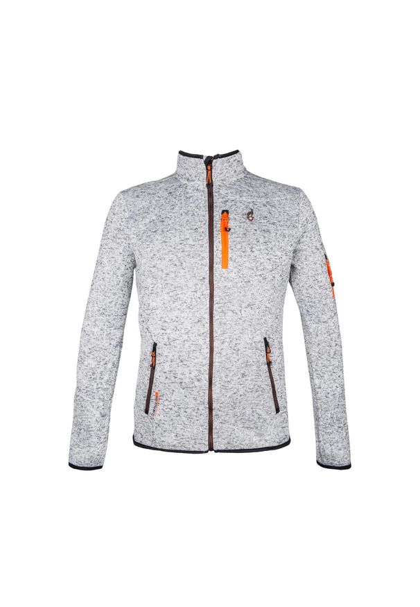 Aulp - Polar bluza rozpinana dzianinowa melanżowa Navoy AULP 3 kieszenie. Kolor: szary. Materiał: polar, dzianina. Wzór: melanż. Sezon: zima. Sport: narciarstwo