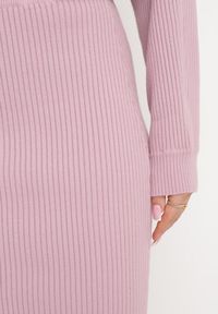 Born2be - Fioletowa Dzianinowa Spódnica Midi Tauki. Kolor: fioletowy. Materiał: dzianina. Sezon: jesień, zima #3