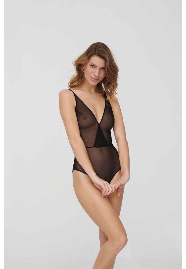 Undress Code Body kolor czarny transparentne gładki. Kolor: czarny. Materiał: materiał. Wzór: gładki