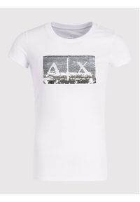 Armani Exchange T-Shirt 8NYTDL YJ73Z 6110 Biały Slim Fit. Kolor: biały. Materiał: bawełna #4